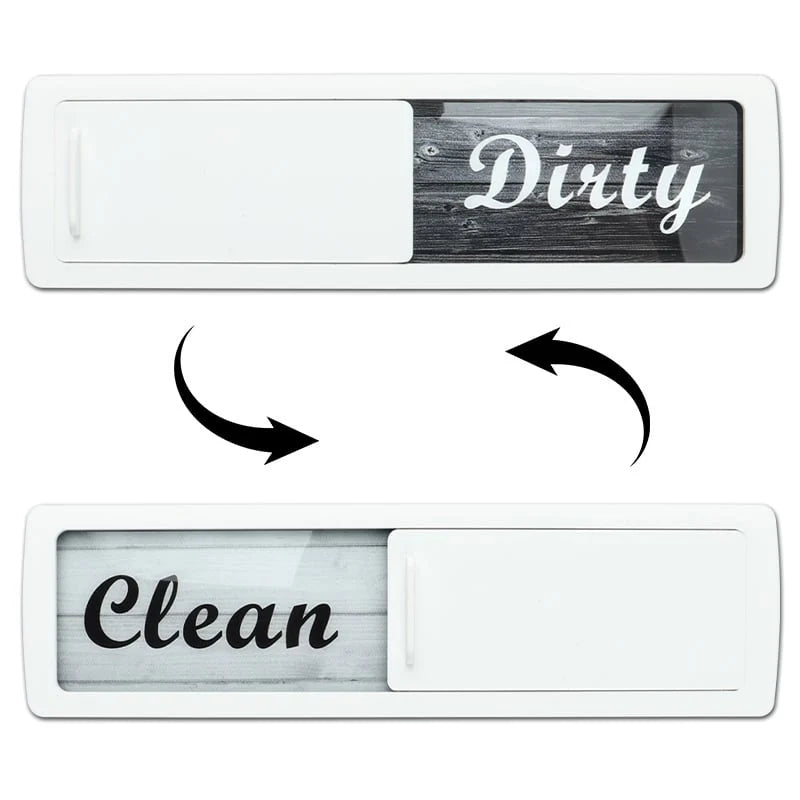 Sliding Clean-Dirty Dishwasher Magnet with Adhesive Backing