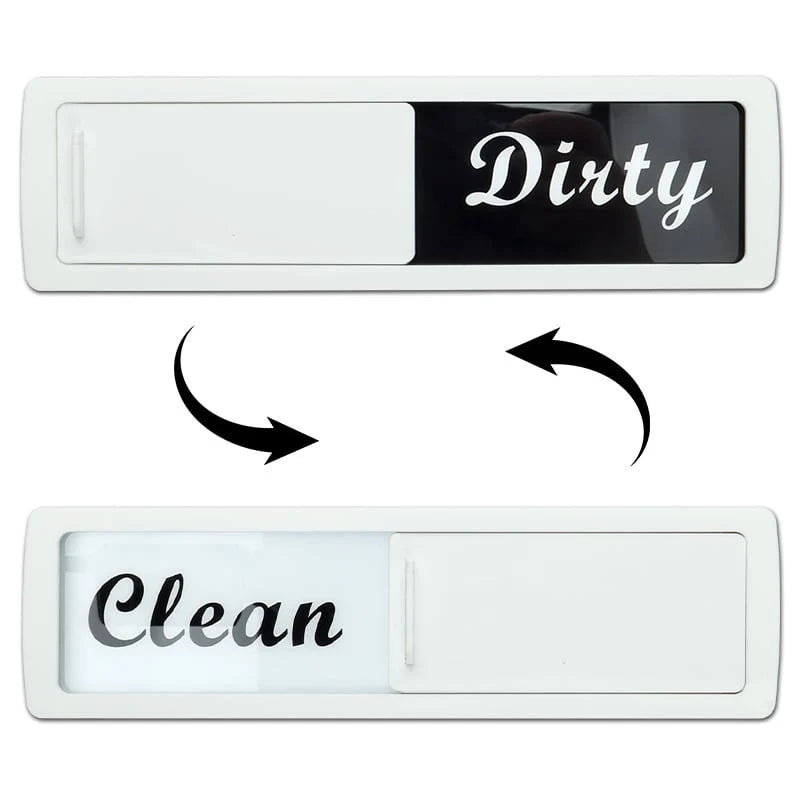 Sliding Clean-Dirty Dishwasher Magnet with Adhesive Backing