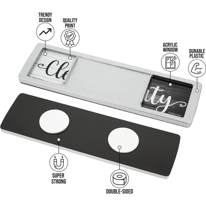 Sliding Clean-Dirty Dishwasher Magnet with Adhesive Backing