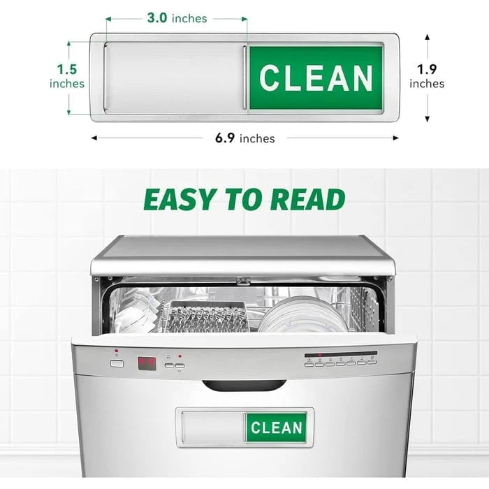 Sliding Clean-Dirty Dishwasher Magnet with Adhesive Backing