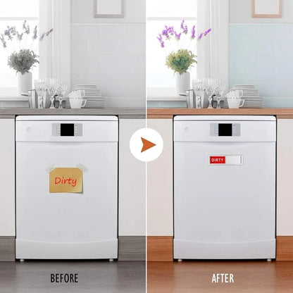 Sliding Clean-Dirty Dishwasher Magnet with Adhesive Backing