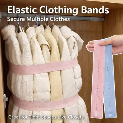 Adjustable Elastic Clothing Bands for Closet and Suitcase Storage