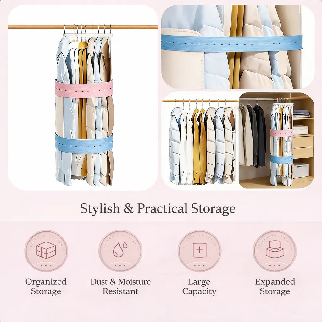 Adjustable Elastic Clothing Bands for Closet and Suitcase Storage