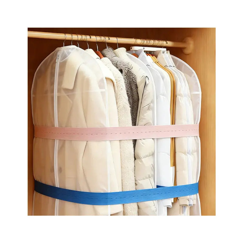 Adjustable Elastic Clothing Bands for Closet and Suitcase Storage