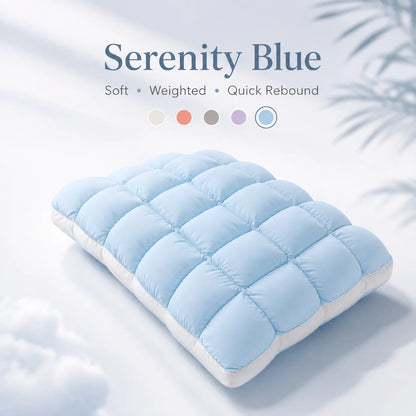 Purpose-Built Cloud-Like Weighted Comfort Pillow – Soft Neck