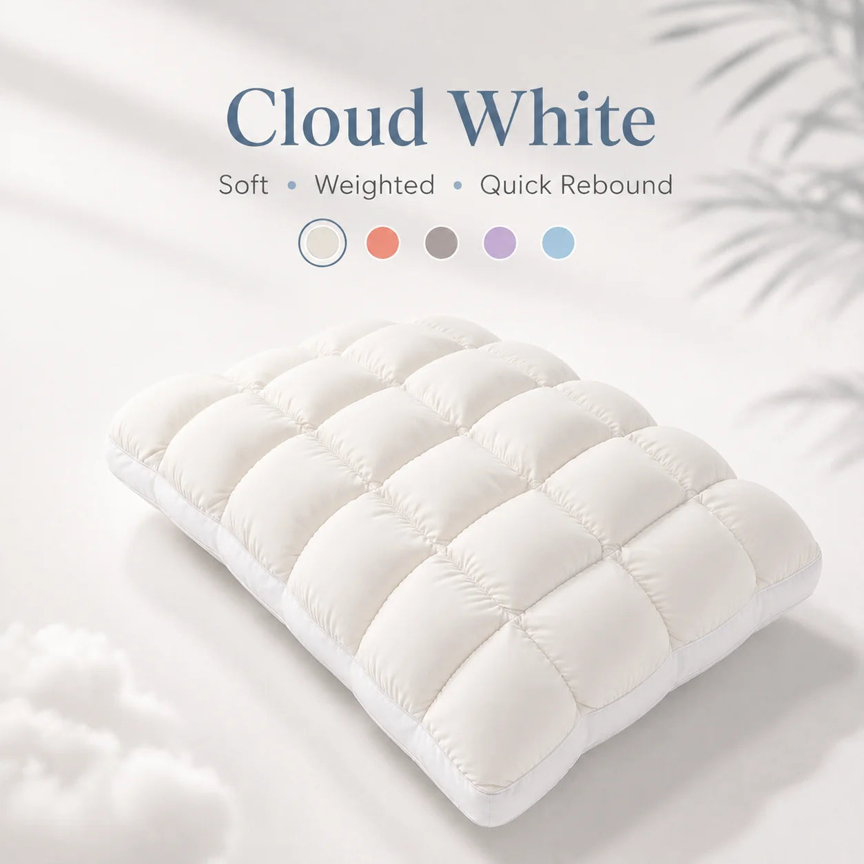 Purpose-Built Cloud-Like Weighted Comfort Pillow – Soft Neck
