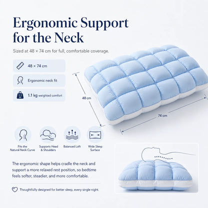 Purpose-Built Cloud-Like Weighted Comfort Pillow – Soft Neck