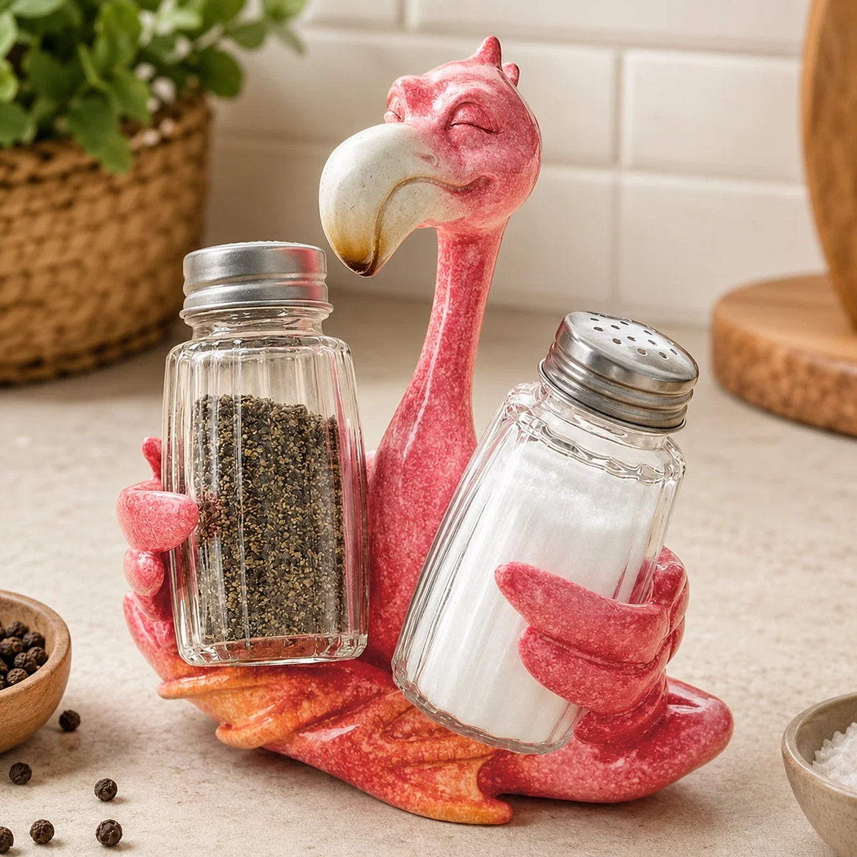 Purpose-Built Coastal Animal Salt & Pepper Shaker Holder
