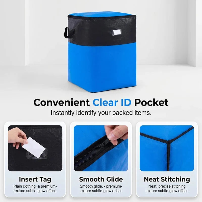 Space-Saving Collapsible Storage and Moving Bag for Tidy Storage