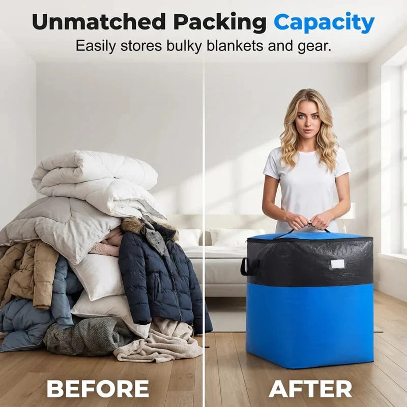 Space-Saving Collapsible Storage and Moving Bag for Tidy Storage