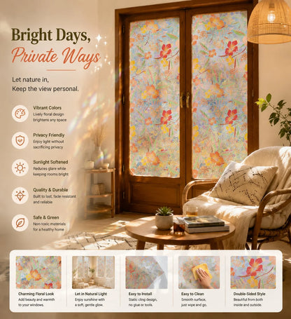 Decorative Colorful flowers, dazzling sunlight, double-sided visible