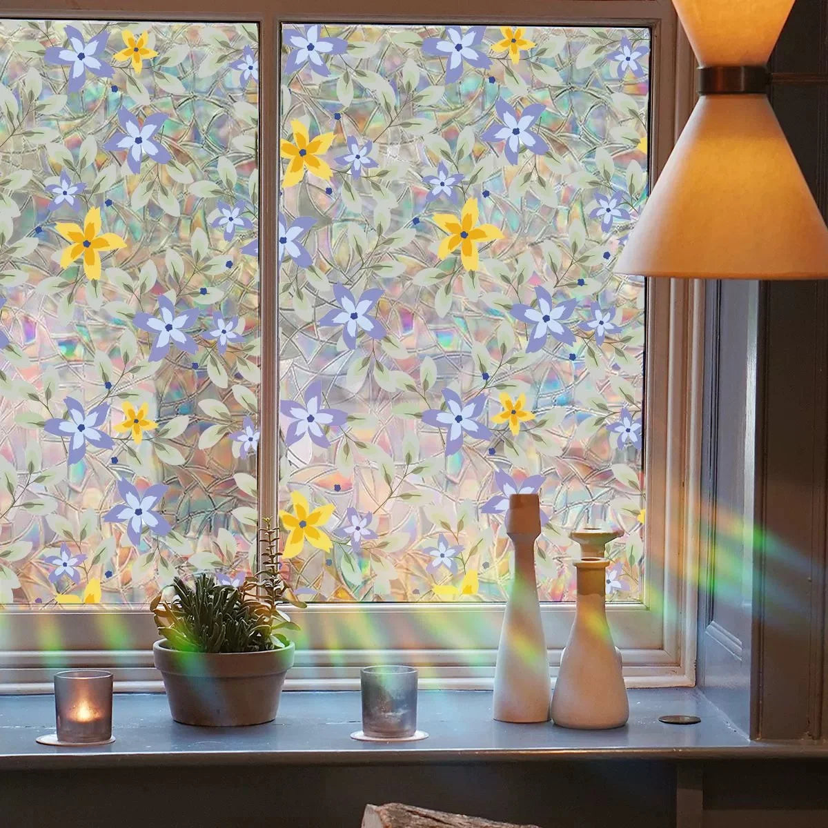 Decorative Colorful flowers, dazzling sunlight, double-sided visible