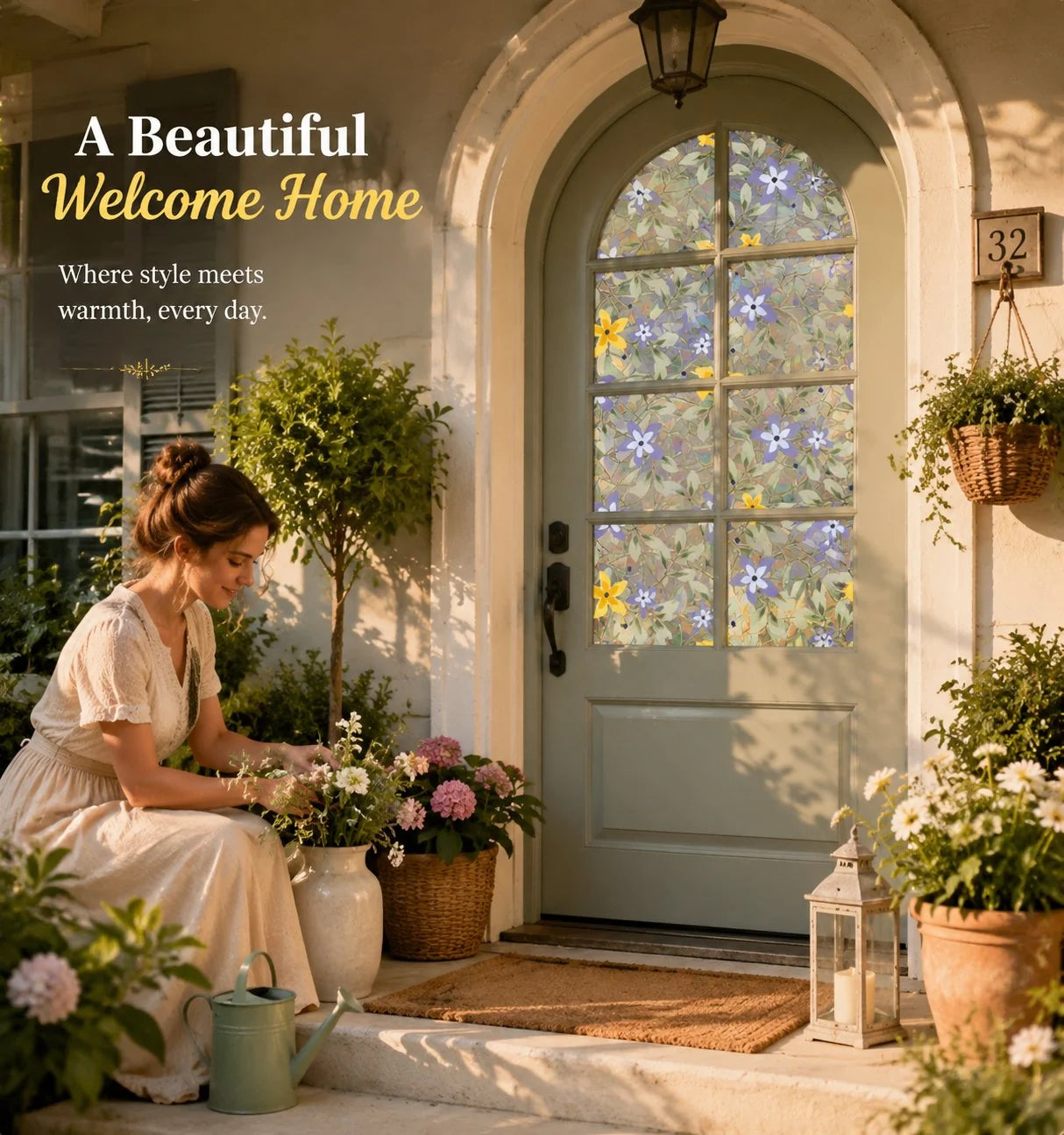 Decorative Colorful flowers, dazzling sunlight, double-sided visible
