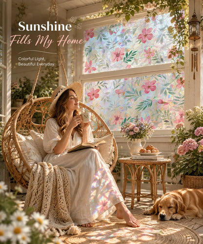 Decorative Colorful flowers, dazzling sunlight, double-sided visible