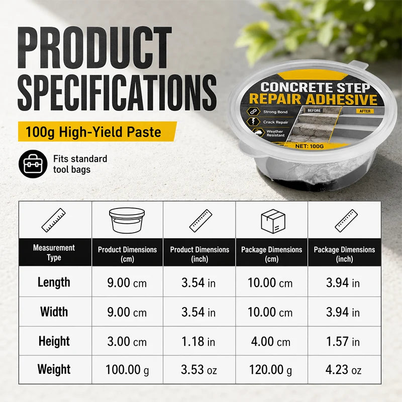 Purpose-Built Concrete Step Repair Adhesive for Everyday Use