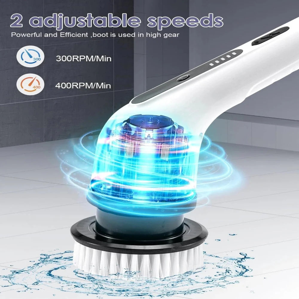 Easy-Care Cordless Electric Spin Scrubber with 9 Brush