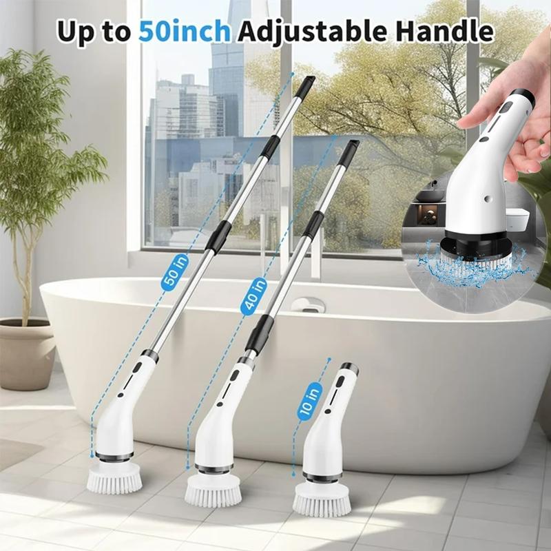 Easy-Care Cordless Electric Spin Scrubber with 9 Brush
