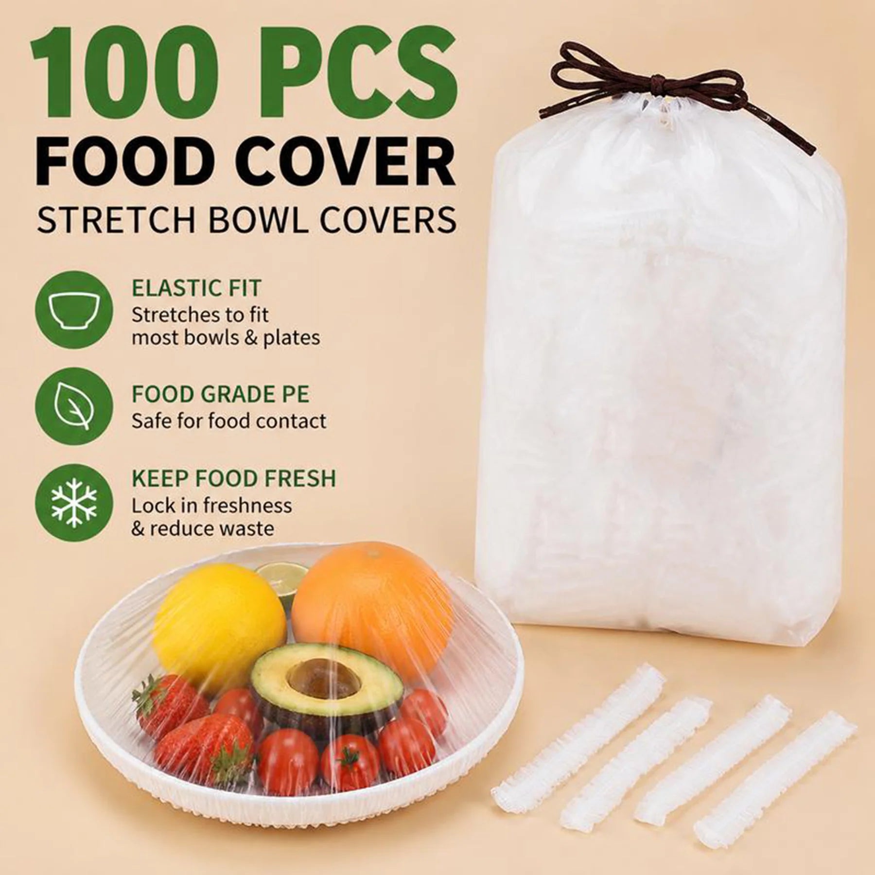 Reusable Elastic Bowl Covers for Everyday Food Storage