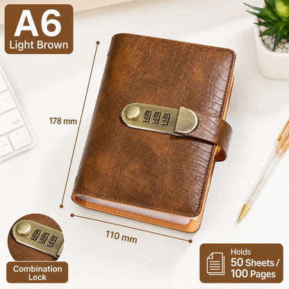Space-Saving A6 Savings Notebook with Lock - Budget Planner &