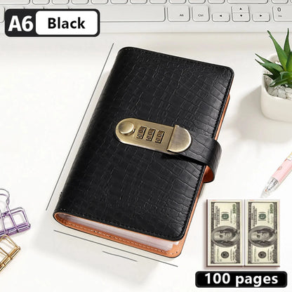 Space-Saving A6 Savings Notebook with Lock - Budget Planner &