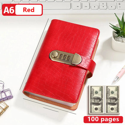 Space-Saving A6 Savings Notebook with Lock - Budget Planner &