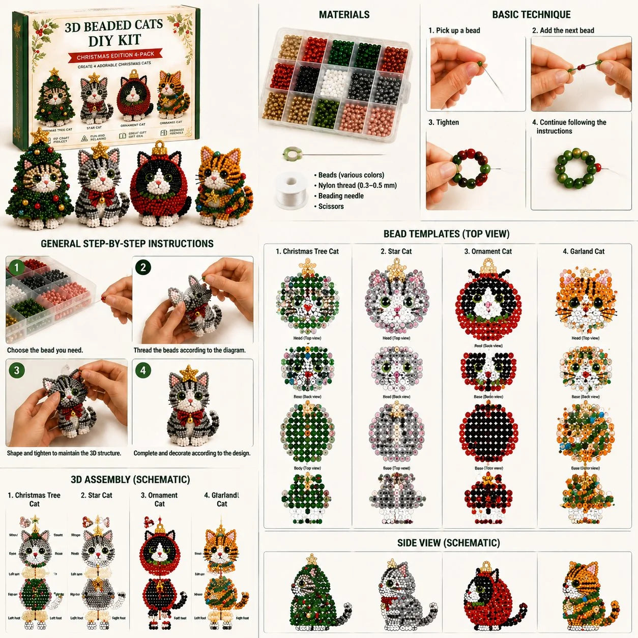 Hands-On Create Your Own 3D Beaded Cats – Beginner-Friendly DIY