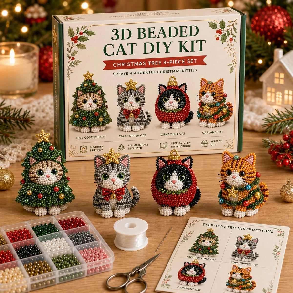 Hands-On Create Your Own 3D Beaded Cats – Beginner-Friendly DIY