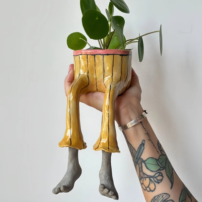 Outdoor Creative Sitting Planter Collection for Garden Display