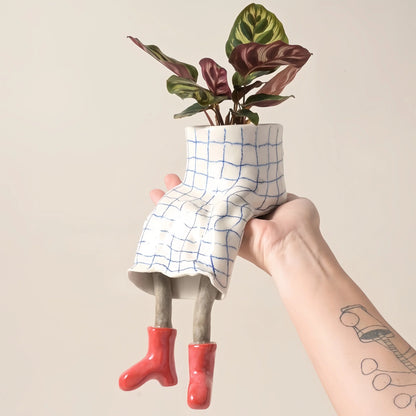 Outdoor Creative Sitting Planter Collection for Garden Display