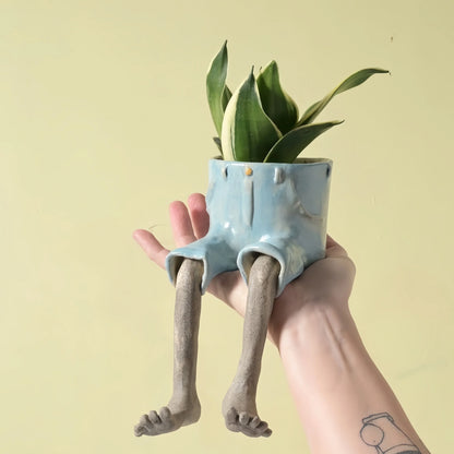Outdoor Creative Sitting Planter Collection for Garden Display