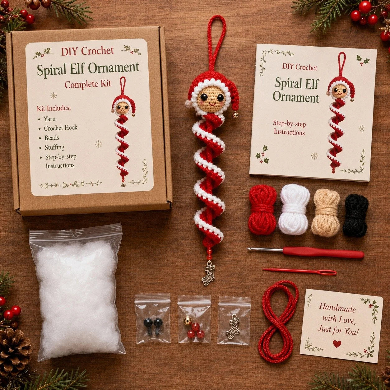 Hands-On Crochet Snowman Spiral Oranment DIY Kit for Creative Play