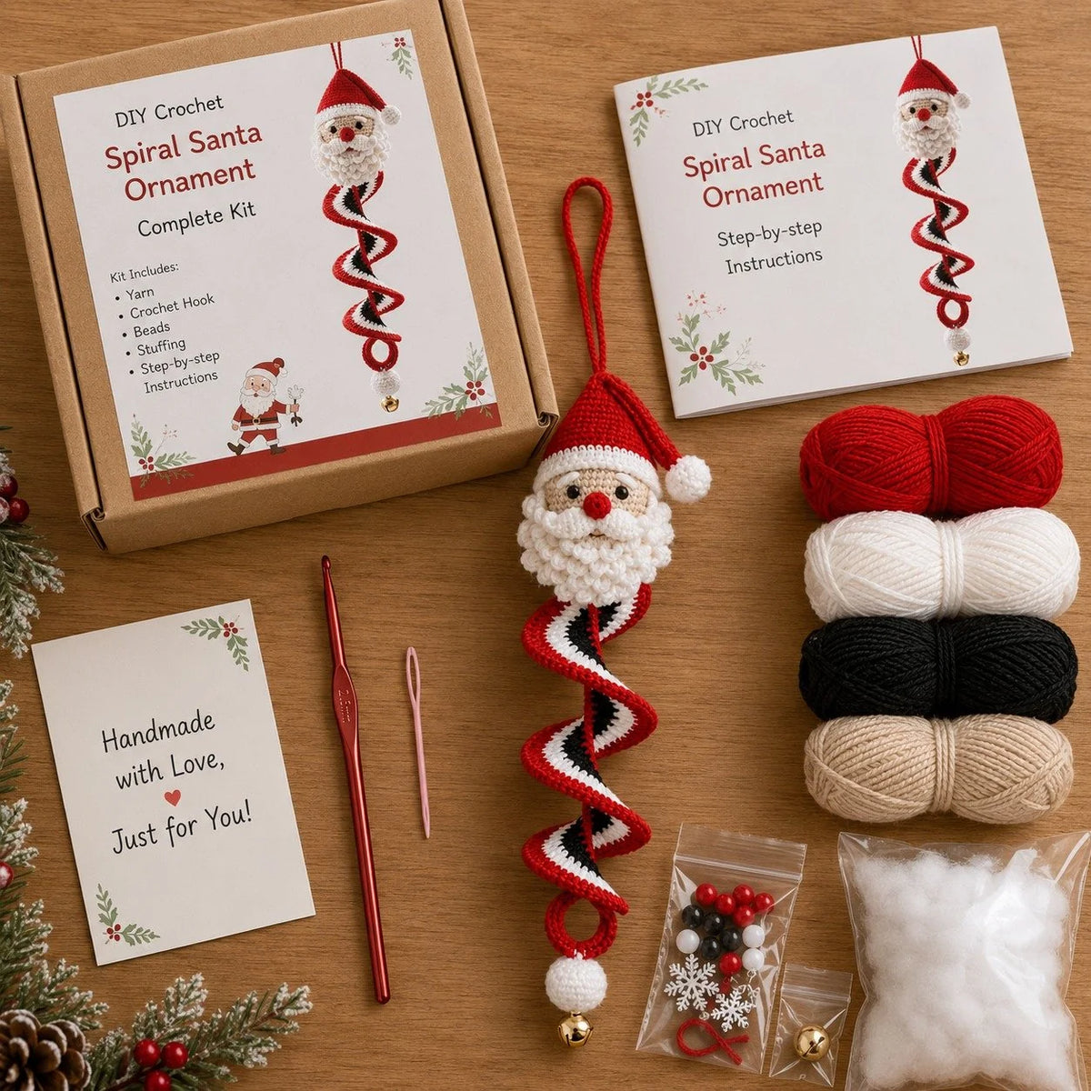 Hands-On Crochet Snowman Spiral Oranment DIY Kit for Creative Play