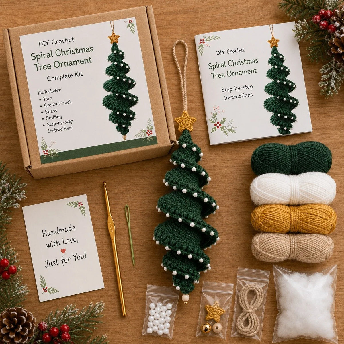 Hands-On Crochet Snowman Spiral Oranment DIY Kit for Creative Play
