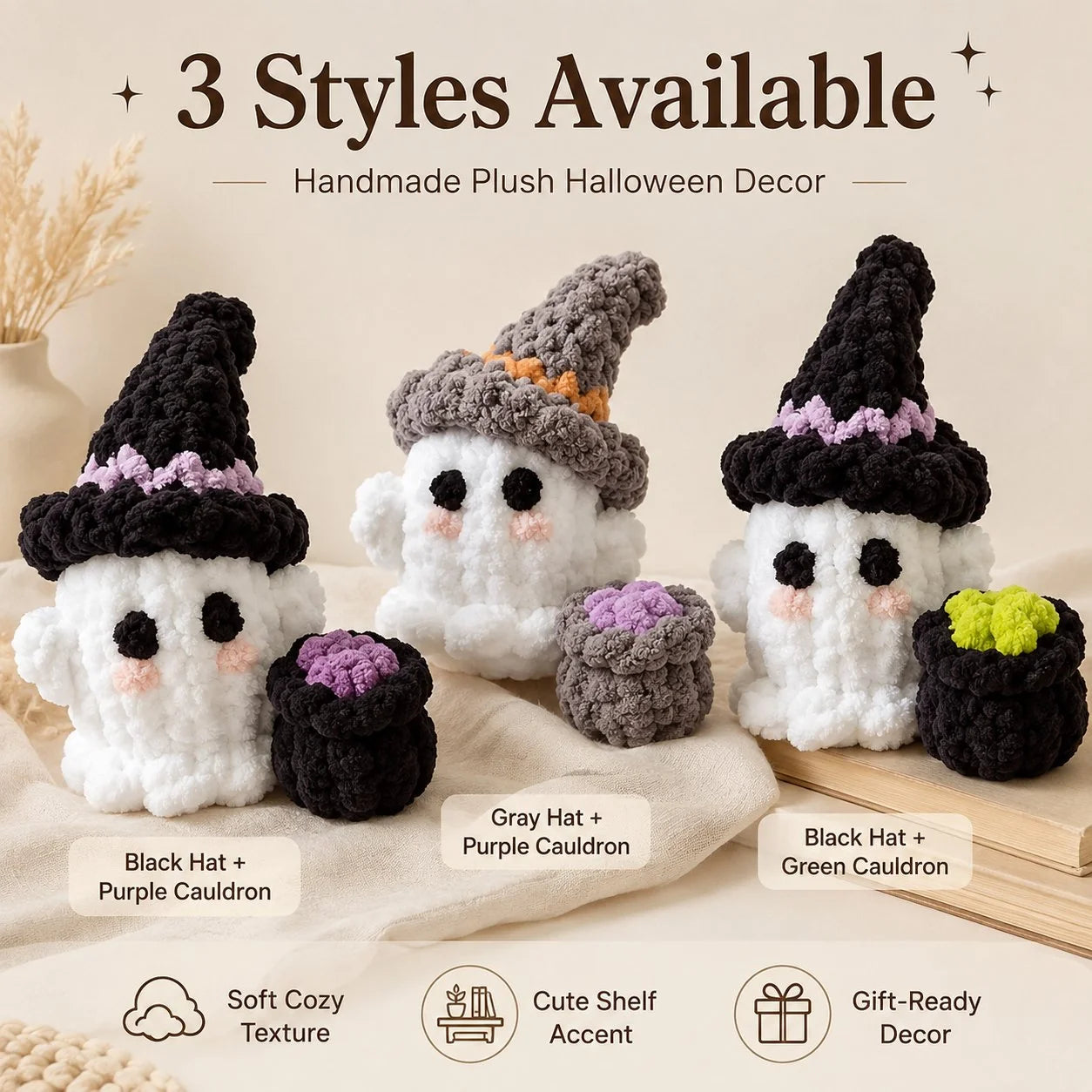Purpose-Built Crochet Witch Ghost Decor – Cute, Cozy &