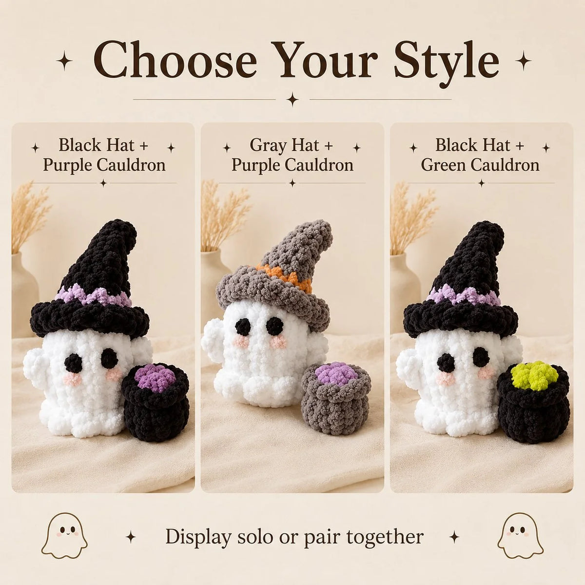 Purpose-Built Crochet Witch Ghost Decor – Cute, Cozy &
