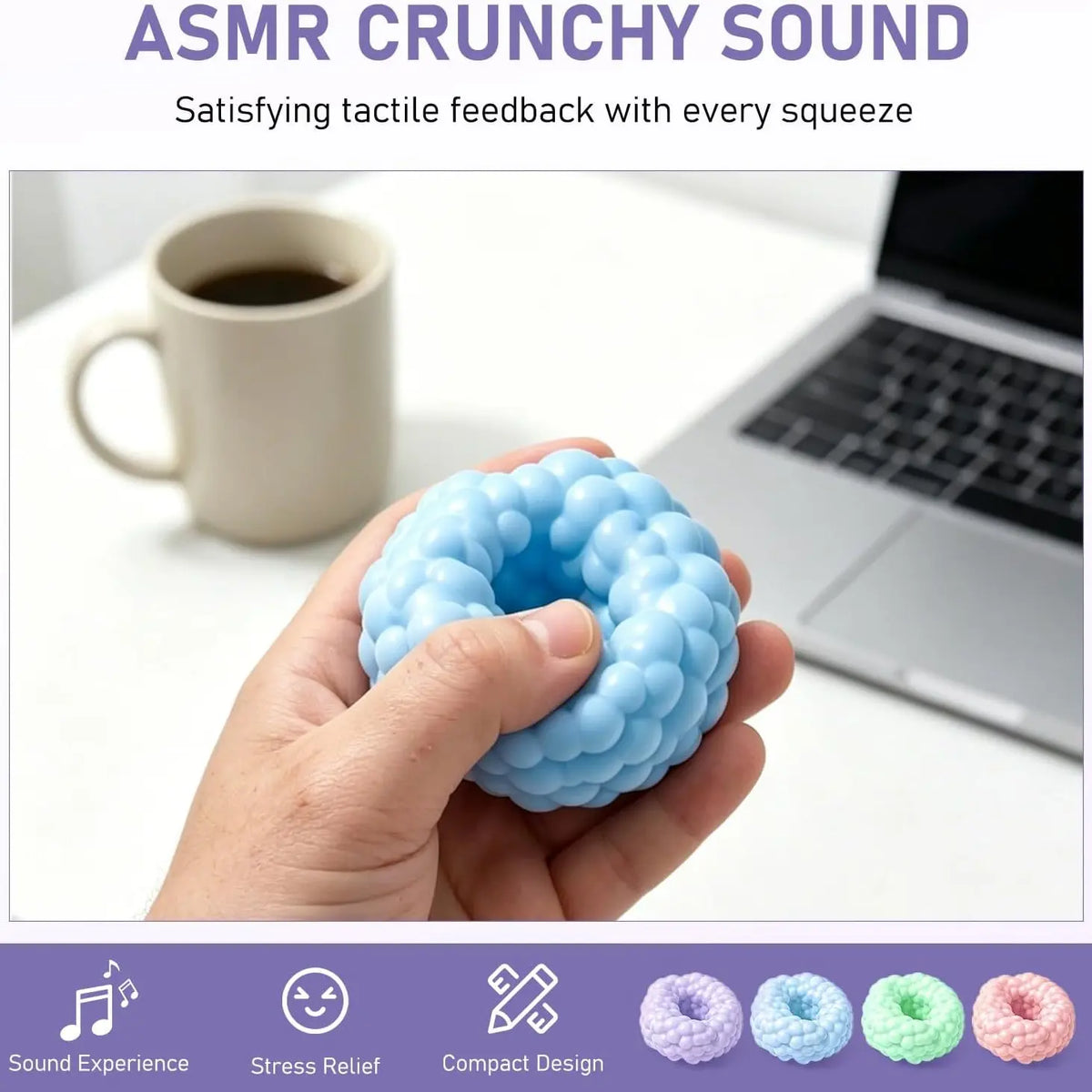 Soft Crunch-Texture Squeeze Balls for Calming Hands
