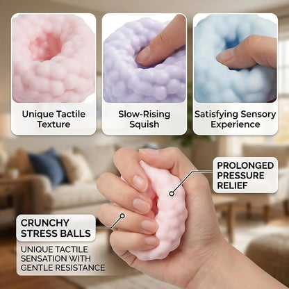 Soft Crunch-Texture Squeeze Balls for Calming Hands