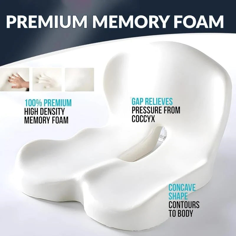 Vehicle-Ready Non-Slip Memory Foam Seat Cushion – Sciatica Relief
