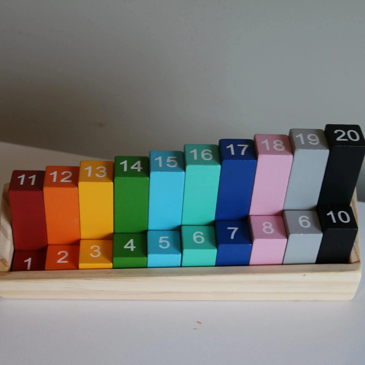 Hands-On Montessori Rainbow Counting Blocks – Wooden Number Learning