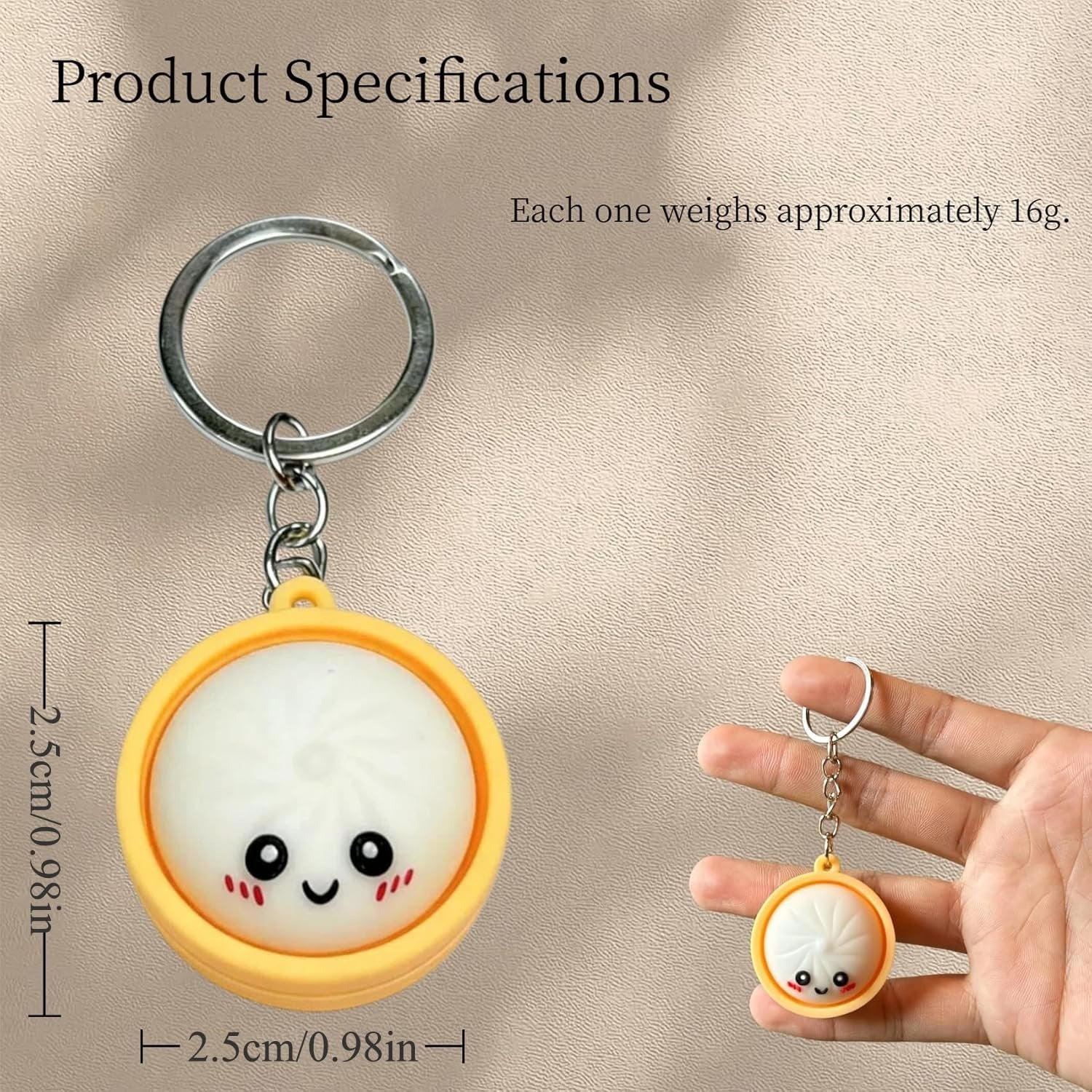 Purpose-Built Cute Dumpling Pressable Fidget Keychain – Adorable