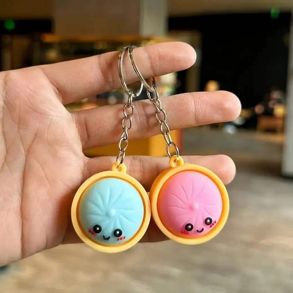 Purpose-Built Cute Dumpling Pressable Fidget Keychain – Adorable