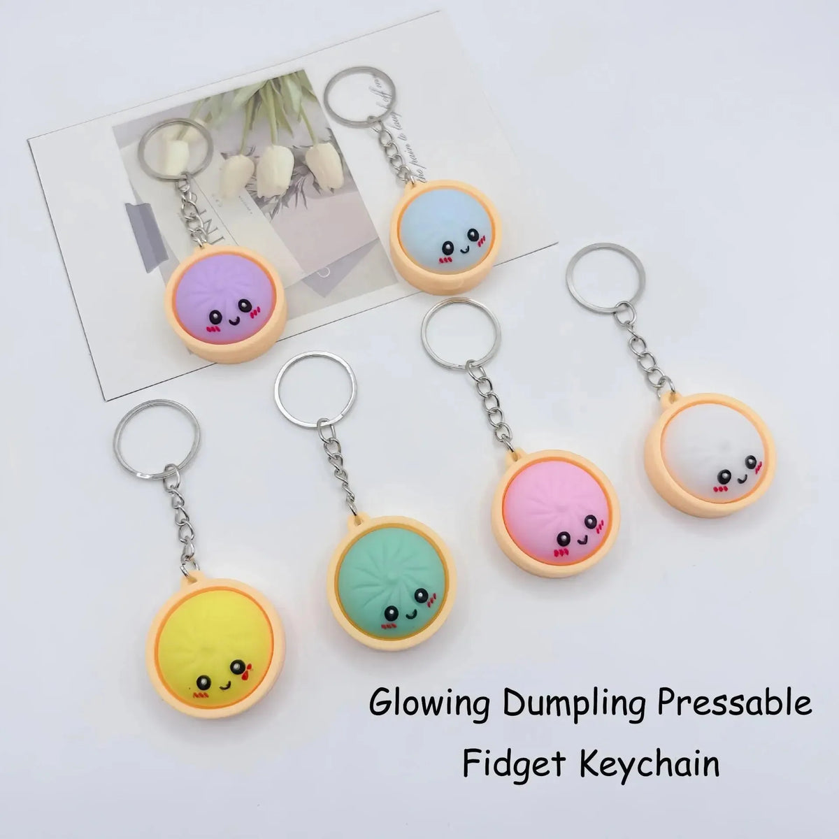 Purpose-Built Cute Dumpling Pressable Fidget Keychain – Adorable