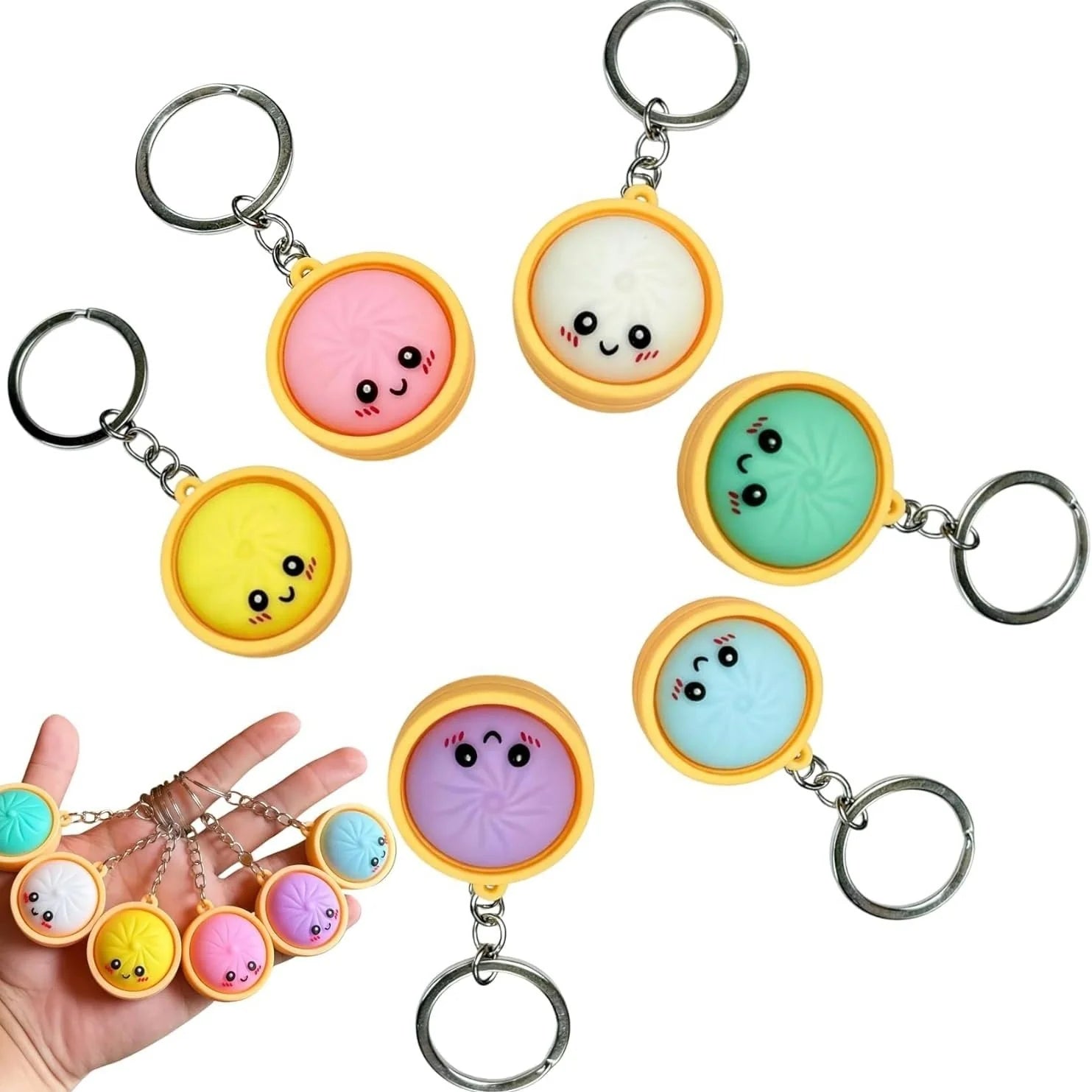 Purpose-Built Cute Dumpling Pressable Fidget Keychain – Adorable