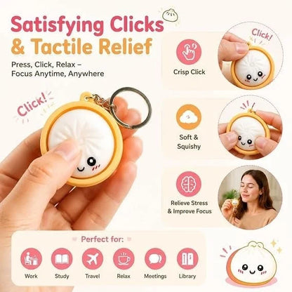 Purpose-Built Cute Dumpling Pressable Fidget Keychain – Adorable
