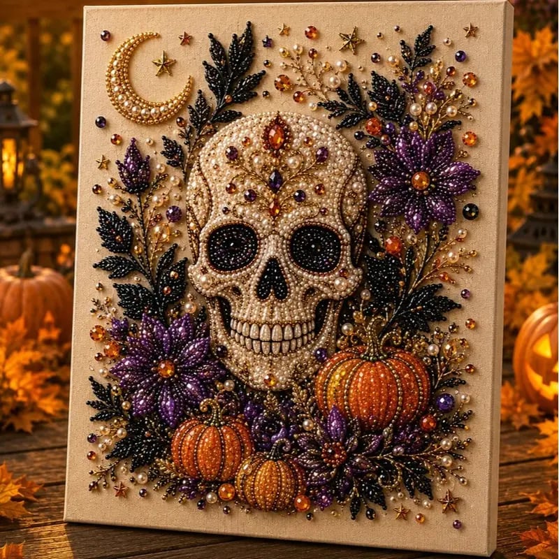Hands-On Cute Ghost Pearl Art DIY Kit (8 × 8 in) for Creative Play