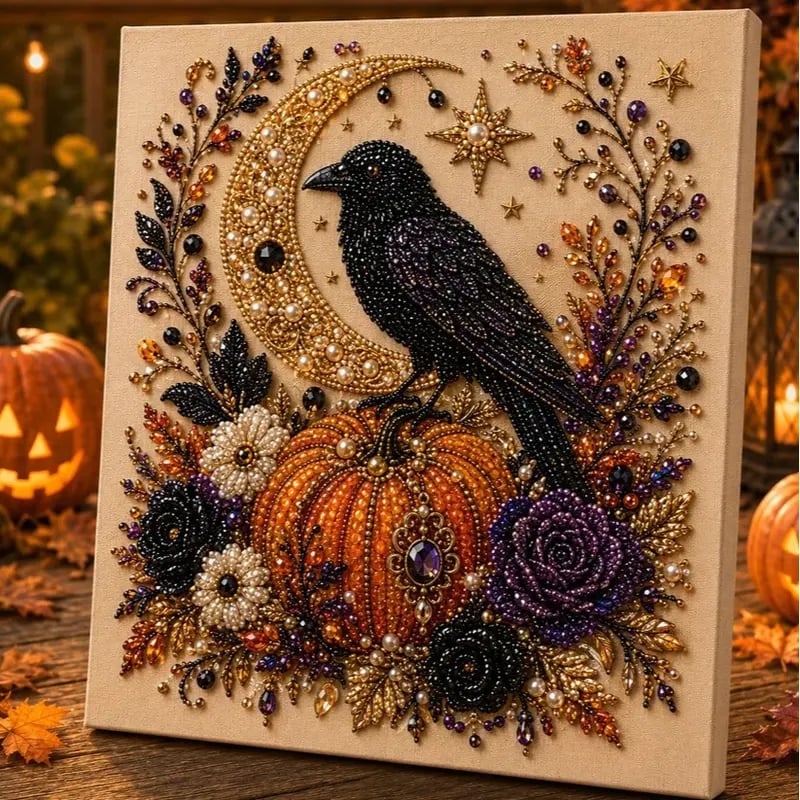 Hands-On Cute Ghost Pearl Art DIY Kit (8 × 8 in) for Creative Play