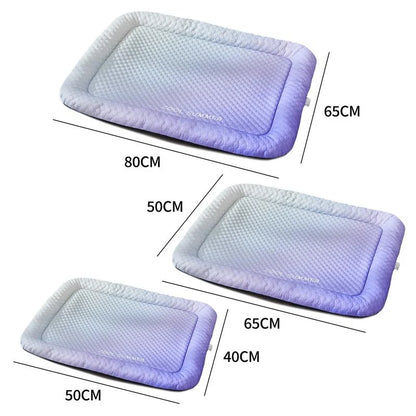Pet-Friendly Ice Silk Pet Cooling Mat – Breathable Summer Cooling Bed