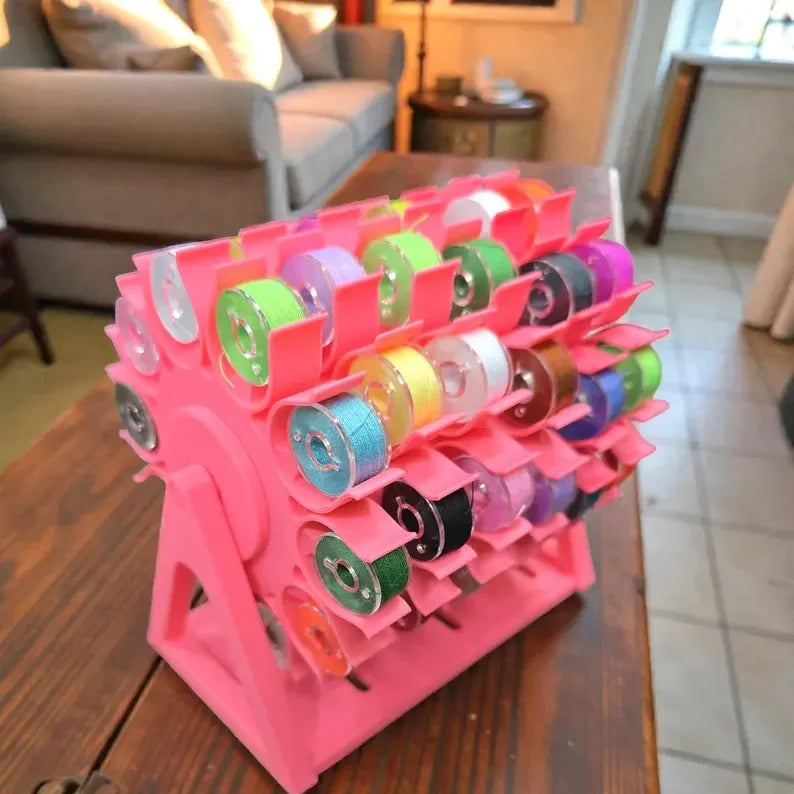 Space-Saving Rotating Bobbin Thread Organizer for Organized Storage