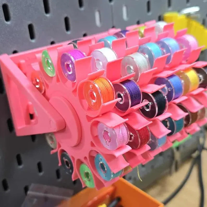Space-Saving Rotating Bobbin Thread Organizer for Organized Storage