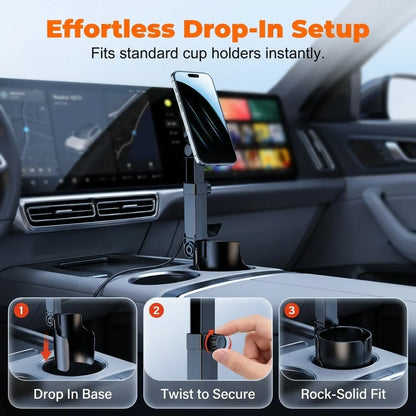 Vehicle-Ready Car Cup Holder Phone Mount – 360° adjustable, strong